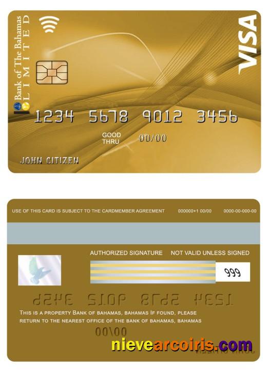 Bahamas Bank of Bahamas VISA Gold Card with BOB My Rewards
